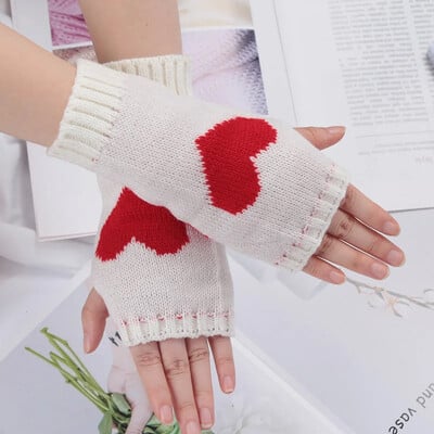 Pletené rukavice do polovice prstov, dámske teplé mäkké zimné palčiaky pre dievčatá, Guantes, dievčenské rukavice Y2K s rukávom Lolita Goth bez prstov