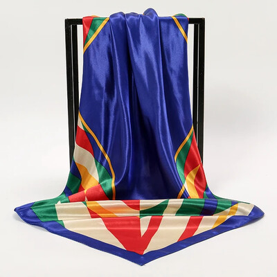 Nagyker 90*90cm-es selyemkendő női bandana szatén vintage fejkendő négyzet alakú sál fejpánt Retro nyomtatási fejkendő haj kiegészítők