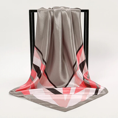 Nagyker 90*90cm-es selyemkendő női bandana szatén vintage fejkendő négyzet alakú sál fejpánt Retro nyomtatási fejkendő haj kiegészítők