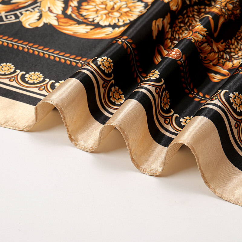 Nagyker 90*90cm-es selyemkendő női bandana szatén vintage fejkendő négyzet alakú sál fejpánt Retro nyomtatási fejkendő haj kiegészítők