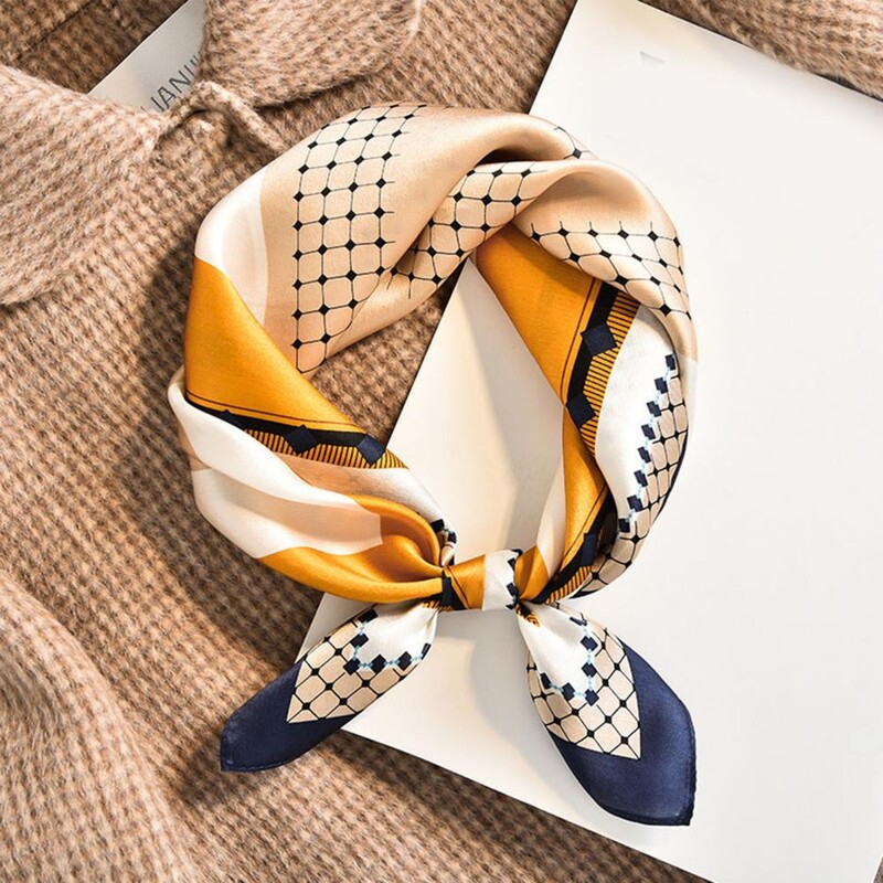 Šilko kaklaskarės moterims Minkšta kvėpuojanti kaklo apykaklė su spalvingu raštu Perfect lengvas šilko skara Moteriški kaklaraištis maišeliai