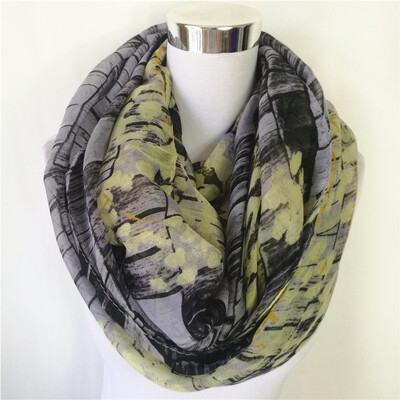 Eșarfă cerc fierbinte femeie eșarfă caldă floare de marcă de lux batistă clădire frumoasă Esarfă infinită moda femei eșarfe