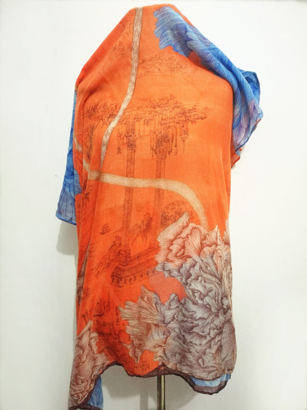 Eșarfă cerc fierbinte femeie eșarfă caldă floare de marcă de lux batistă clădire frumoasă Esarfă infinită moda femei eșarfe