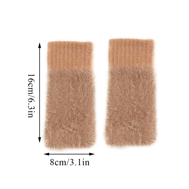 Hosszú ujjatlan kesztyű puha plüss gyapjú ujjatlan téli karmelegítő kötött félujjas téli kesztyű garantálja a punk gótikus kesztyűt