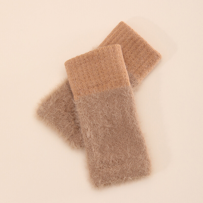 Hosszú ujjatlan kesztyű puha plüss gyapjú ujjatlan téli karmelegítő kötött félujjas téli kesztyű garantálja a punk gótikus kesztyűt