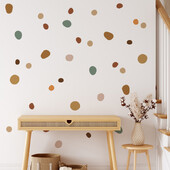 Boho óvoda pöttyös kreatív fali matricák gyerekszobához, kislány szobához, fiúszoba lakberendezéshez Nordic meleg vintage matricák