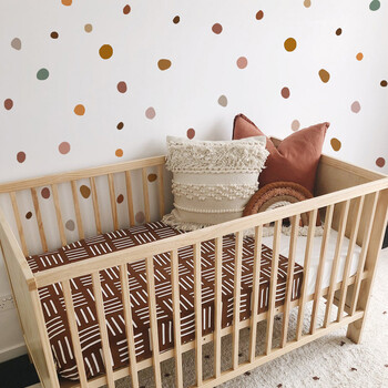 Boho Nursery Polka Dot Δημιουργικά αυτοκόλλητα τοίχου για Παιδικό Δωμάτιο Βρεφικά κορίτσια Δωμάτιο για αγόρια Διακόσμηση σπιτιού Nordic Warm Vintage αυτοκόλλητα