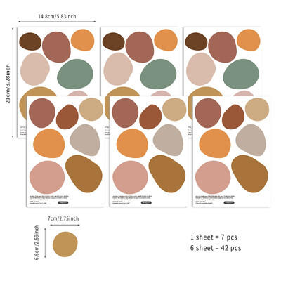 Boho óvoda pöttyös kreatív fali matricák gyerekszobához, kislány szobához, fiúszoba lakberendezéshez Nordic meleg vintage matricák