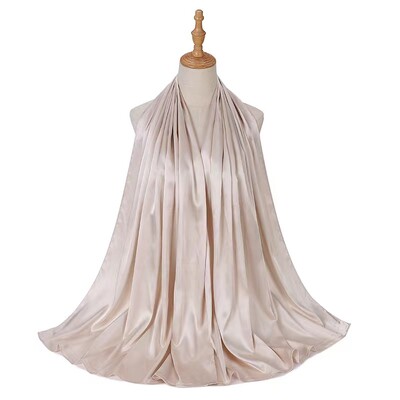 Női hidzsáb muszlim szabadidős sál egyszínű turbánutánzat selyem szatén sál női kendő kapucnis huzat divat készpénz Commodit