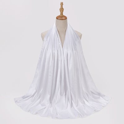 Női hidzsáb muszlim szabadidős sál egyszínű turbánutánzat selyem szatén sál női kendő kapucnis huzat divat készpénz Commodit