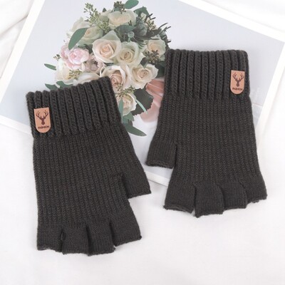 1 par zimskih kratkih pletenih ručnih rukavica bez prstiju Tople rastezljive radne rukavice za žene i muškarce Dodaci za biciklizam