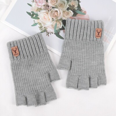 1 par zimskih kratkih pletenih ručnih rukavica bez prstiju Tople rastezljive radne rukavice za žene i muškarce Dodaci za biciklizam