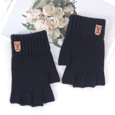 1 par zimskih kratkih pletenih ručnih rukavica bez prstiju Tople rastezljive radne rukavice za žene i muškarce Dodaci za biciklizam