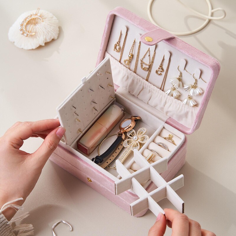 Kutija za nakit Organizator nakita Chic Veliki kapacitet Ženska višeslojna kutija za pohranu Držač za naušnice Narukvica Privjesak Ogrlica