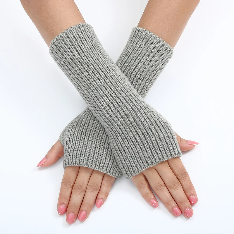 20 cm-es ujjatlan kesztyű nőknek télen meleg karmelegítő kötött meleg lányok kesztyűk koreai stílusú kézmelegítő divatos ujjatlan