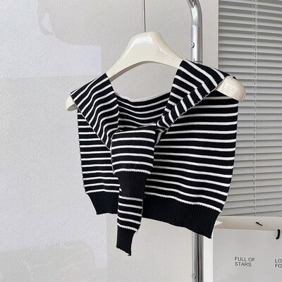 Şal tricotat coreean de vară, aer condiţionat, guler fals, protecţie pentru gât, eşarfă pentru umăr, cu noduri subţiri, pelerina, pentru femei