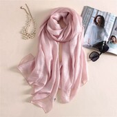 Tiszta színű női sál divatos foulard len női napvédő kendő 180x85 cm nagy méretű hidzsáb bandanas
