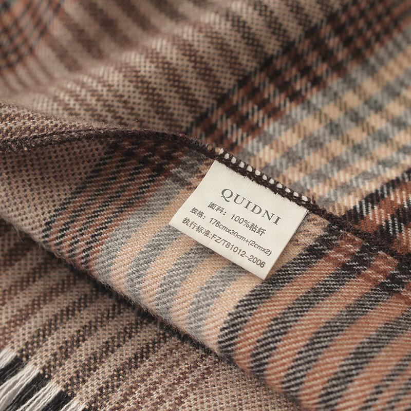 Κασκόλ 180*32 Tartan καρό κασμίρ για άντρες Φουλάρια βρετανικής επιταγής Business man 100% βισκόζη Χειμερινό απαλό ζεστό κασκόλ 2024