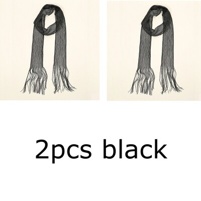 Fashion Nightclub din mătase strălucitoare cu protecție solară șal auriu argintiu lucios colier pentru femei vintage dantelă ciucuri petrecere rochie de seară eșarfă