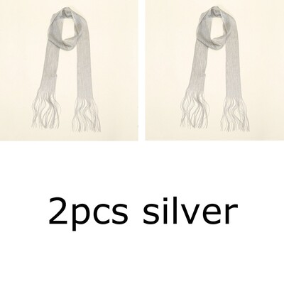 Fashion Nightclub din mătase strălucitoare cu protecție solară șal auriu argintiu lucios colier pentru femei vintage dantelă ciucuri petrecere rochie de seară eșarfă