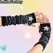 Rukavice s pruhovanými rukávmi Star Element Stripe, teplé na jeseň a v zime, dievčenské, Harajuku, y2k, gotický punk, subkultúra, žena, Lolita, ohrievače rúk