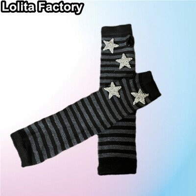 Rukavice s pruhovanými rukávmi Star Element Stripe, teplé na jeseň a v zime, dievčenské, Harajuku, y2k, gotický punk, subkultúra, žena, Lolita, ohrievače rúk