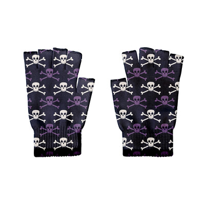 Hiphopo pirštinės 3D kaukolės spausdinimas unisex žieminės megztos puspirštės pirštinės Moteriškos vėjui atsparios jodinėjimo jutiklinis ekranas pirštinės be pirštų