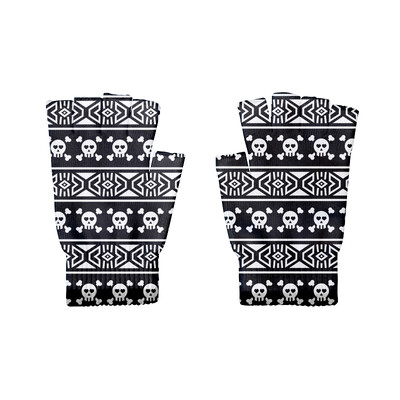 Hiphopo pirštinės 3D kaukolės spausdinimas unisex žieminės megztos puspirštės pirštinės Moteriškos vėjui atsparios jodinėjimo jutiklinis ekranas pirštinės be pirštų