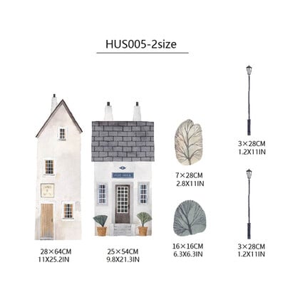 Autocolant mural de perete din țesătură de construcție acuarelă mare Peel&Stick detașabil DIY Art Decor de perete pentru decalcomania creșă camera copiilor