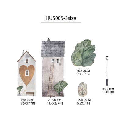 Autocolant mural de perete din țesătură de construcție acuarelă mare Peel&Stick detașabil DIY Art Decor de perete pentru decalcomania creșă camera copiilor