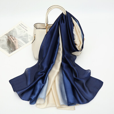 Új érkezés Gradiens selyem szatén hidzsáb ombre sál muszlim sálak hosszú kendőbevonat divat női fejkendő kiváló minőségű fejpánt