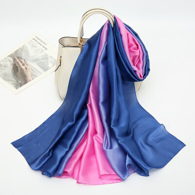 Új érkezés Gradiens selyem szatén hidzsáb ombre sál muszlim sálak hosszú kendőbevonat divat női fejkendő kiváló minőségű fejpánt