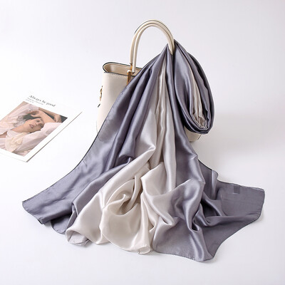 Új érkezés Gradiens selyem szatén hidzsáb ombre sál muszlim sálak hosszú kendőbevonat divat női fejkendő kiváló minőségű fejpánt