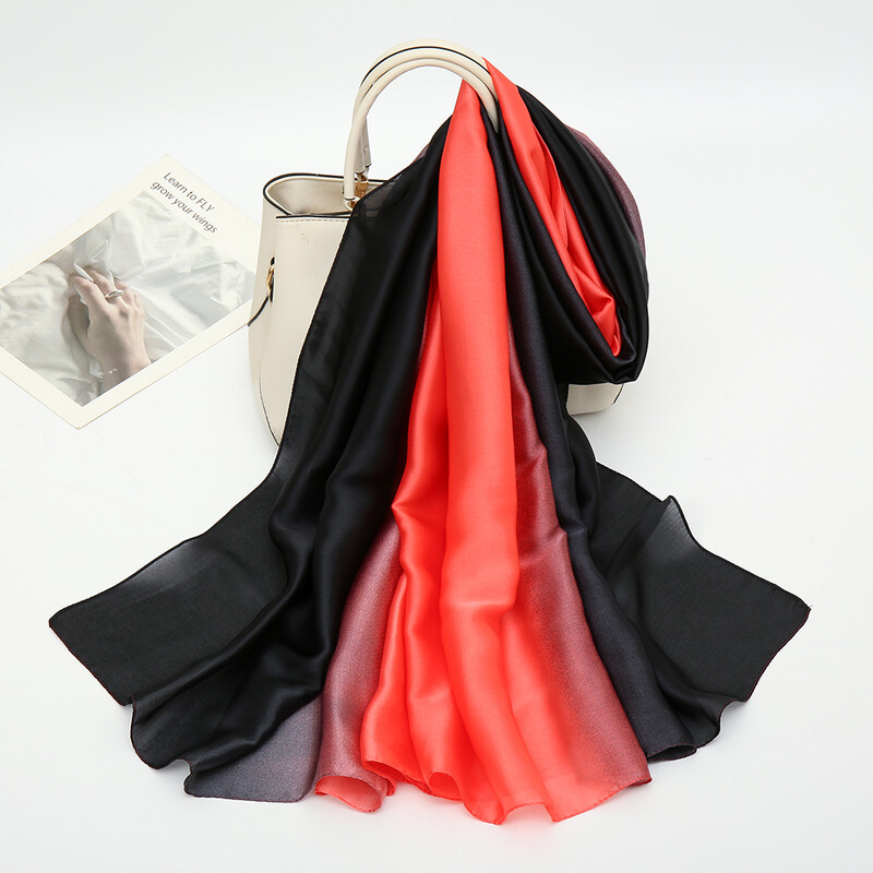 Új érkezés Gradiens selyem szatén hidzsáb ombre sál muszlim sálak hosszú kendőbevonat divat női fejkendő kiváló minőségű fejpánt