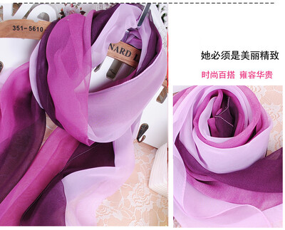 Νέα μόδα ντεγκραντέ Χρώμα μονόχρωμο κασκόλ Γυναικείο Foulard Chiffon Georgette Μακρύ Σάλι Καλοκαιρινό Μπαντάνα Κομψό Hijab 50*160cm