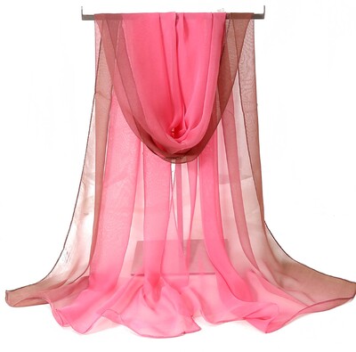 Νέα μόδα ντεγκραντέ Χρώμα μονόχρωμο κασκόλ Γυναικείο Foulard Chiffon Georgette Μακρύ Σάλι Καλοκαιρινό Μπαντάνα Κομψό Hijab 50*160cm