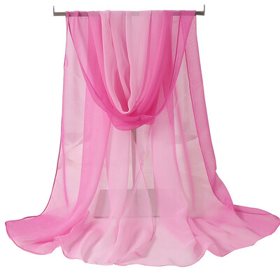 Νέα μόδα ντεγκραντέ Χρώμα μονόχρωμο κασκόλ Γυναικείο Foulard Chiffon Georgette Μακρύ Σάλι Καλοκαιρινό Μπαντάνα Κομψό Hijab 50*160cm