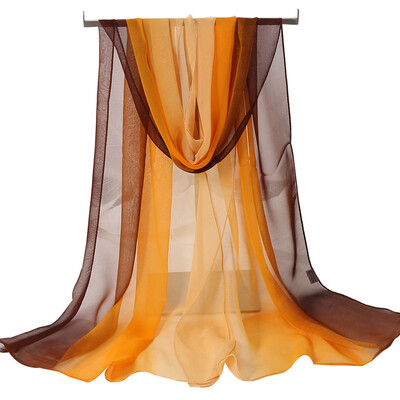 Νέα μόδα ντεγκραντέ Χρώμα μονόχρωμο κασκόλ Γυναικείο Foulard Chiffon Georgette Μακρύ Σάλι Καλοκαιρινό Μπαντάνα Κομψό Hijab 50*160cm