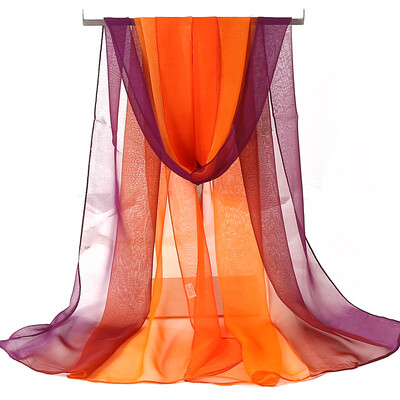 Νέα μόδα ντεγκραντέ Χρώμα μονόχρωμο κασκόλ Γυναικείο Foulard Chiffon Georgette Μακρύ Σάλι Καλοκαιρινό Μπαντάνα Κομψό Hijab 50*160cm