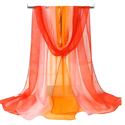 Νέα μόδα ντεγκραντέ Χρώμα μονόχρωμο κασκόλ Γυναικείο Foulard Chiffon Georgette Μακρύ Σάλι Καλοκαιρινό Μπαντάνα Κομψό Hijab 50*160cm