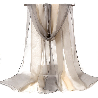 Νέα μόδα ντεγκραντέ Χρώμα μονόχρωμο κασκόλ Γυναικείο Foulard Chiffon Georgette Μακρύ Σάλι Καλοκαιρινό Μπαντάνα Κομψό Hijab 50*160cm