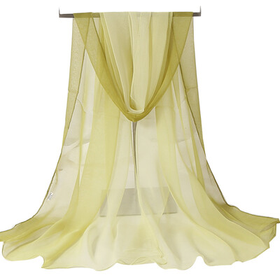 Νέα μόδα ντεγκραντέ Χρώμα μονόχρωμο κασκόλ Γυναικείο Foulard Chiffon Georgette Μακρύ Σάλι Καλοκαιρινό Μπαντάνα Κομψό Hijab 50*160cm