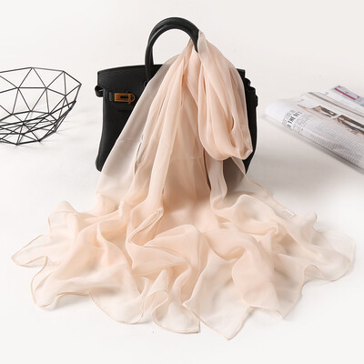 Νέα μόδα ντεγκραντέ Χρώμα μονόχρωμο κασκόλ Γυναικείο Foulard Chiffon Georgette Μακρύ Σάλι Καλοκαιρινό Μπαντάνα Κομψό Hijab 50*160cm