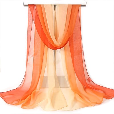 Νέα μόδα ντεγκραντέ Χρώμα μονόχρωμο κασκόλ Γυναικείο Foulard Chiffon Georgette Μακρύ Σάλι Καλοκαιρινό Μπαντάνα Κομψό Hijab 50*160cm