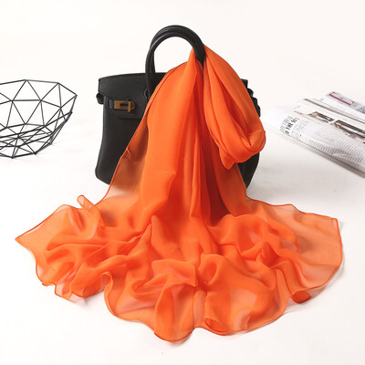 Νέα μόδα ντεγκραντέ Χρώμα μονόχρωμο κασκόλ Γυναικείο Foulard Chiffon Georgette Μακρύ Σάλι Καλοκαιρινό Μπαντάνα Κομψό Hijab 50*160cm