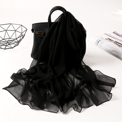 Νέα μόδα ντεγκραντέ Χρώμα μονόχρωμο κασκόλ Γυναικείο Foulard Chiffon Georgette Μακρύ Σάλι Καλοκαιρινό Μπαντάνα Κομψό Hijab 50*160cm