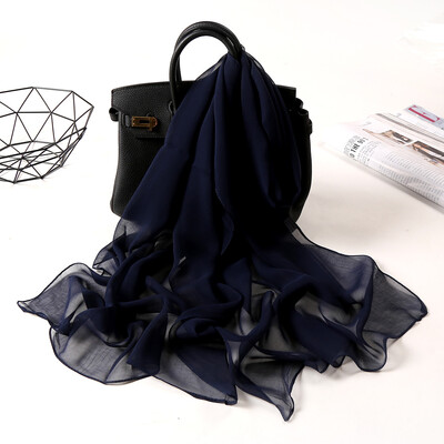 Νέα μόδα ντεγκραντέ Χρώμα μονόχρωμο κασκόλ Γυναικείο Foulard Chiffon Georgette Μακρύ Σάλι Καλοκαιρινό Μπαντάνα Κομψό Hijab 50*160cm