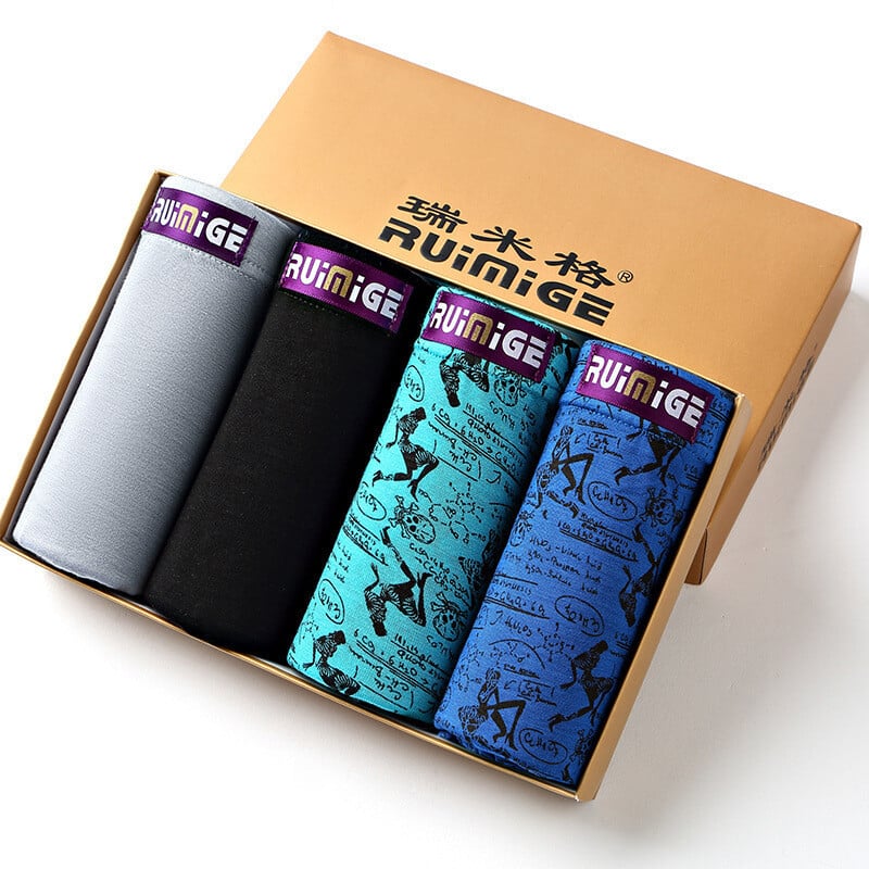 Boxeri Modal Talie mijlocie U Convex Boxeri sexy Anul zodiacal Lenjerie rosie Lenjerie pentru barbati