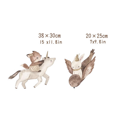 Autocolante de perete pentru oraș mic Animale Vinil Autocolante de perete în stil nordic Peel și lipește pentru pepinieră Dormitor Camera copiilor Home Art Decor