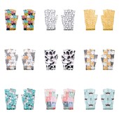 Kawaii 3D rajzfilm állatmintás kötött félujjas kesztyűk aranyos női ujjatlan kesztyűk kerékpáros érintőképernyős uniszex kesztyűk